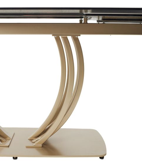 Стол MALTA 160 KL-188 Контрастный мрамор матовый, итальянская керамика/ каркас цвета шампань