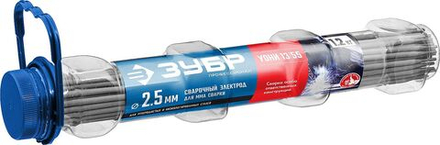 Электрод сварочный ЗУБР Д 2.5 х 350 мм, 1.2 кг в ПВХ тубе, УОНИ 13/55 с основным покрытием, Профессионал (40021-2.5)