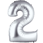 Шар фольгированный Цифра 2 66 см (Серебряный)