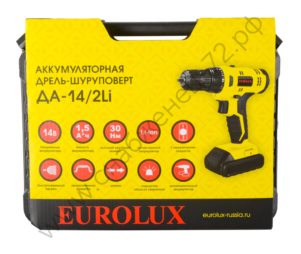 Дрель-шуруповерт аккумуляторная Eurolux ДА-14/2Li