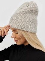 Шапка бини вязаная двойная без отворота