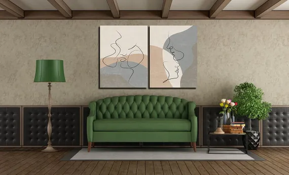 Модульная картина "Поцелуй"