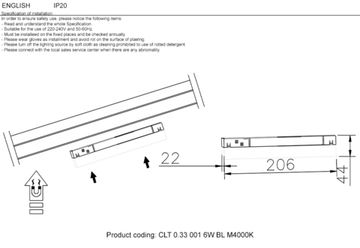 Трековый светодиодный магнитный светильник CLT 0.33 001 6W BL M3000K 48V чёрный Space Crystal Lux