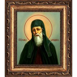Памва Печерский, затворник, преподобный иеромонах. Икона на холсте.
