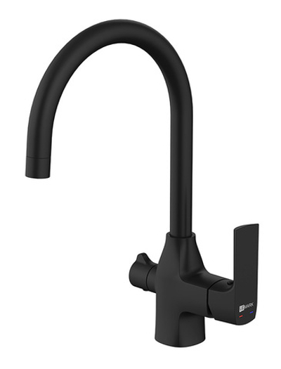 смеситель кухня LEMARK Ursus с подключением к фильтру для питьевой воды, черный LM7261BL