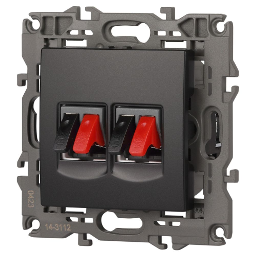 14-3112-05 ЭРА Розетка аудио двойная, IP20, Эра Elegance, антрацит