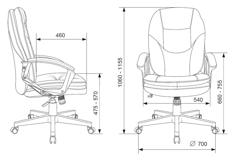 Кресло офисное для руководителя CH-868N черный эко.кожа