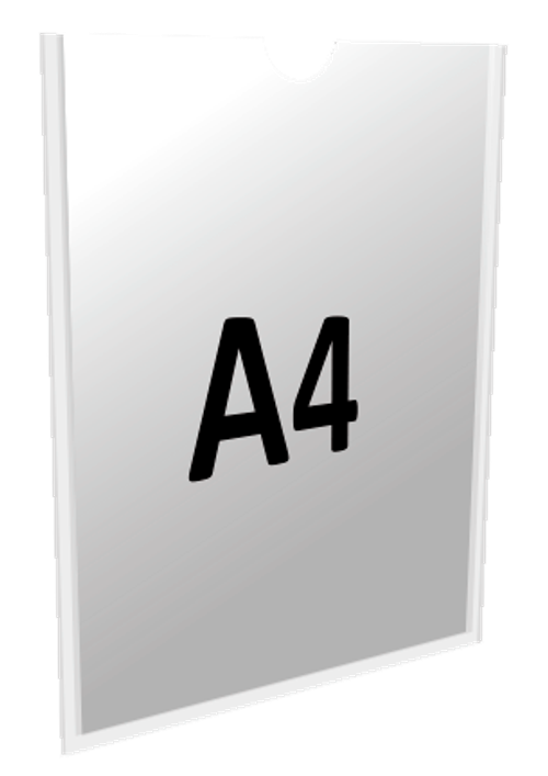 Карман для стендов самоклеющийся А4 вертикальный Пэт 0,3 мм (прозрачный скотч)