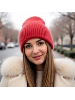 шапка ангора зимняя пушистая вязаная модная