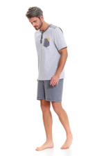 Мужская пижама с накладным карманом на футболке (Размер: M) (Цвет: синий)