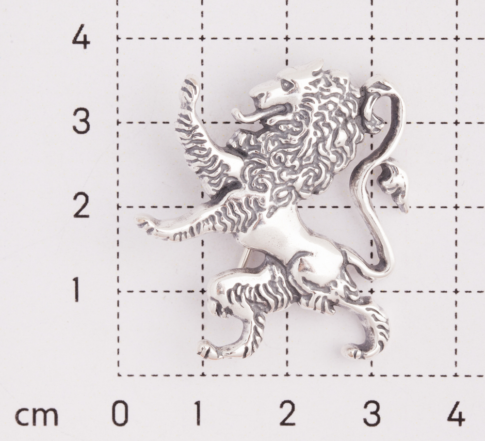 "Рампант" брошь в серебряном покрытии из коллекции "Бестиарий" от Jenavi с замком булавка