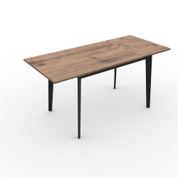 Стол "Нельсон 1000" арт. LND100, ЛДСП Egger Premium Дуб Галифакс натуральный, ножки черные.