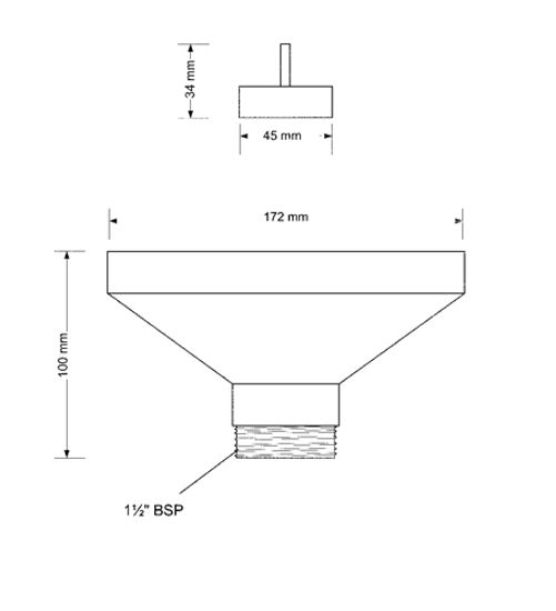 Воронка приёмная McAlpine 170x85 мм, выход 1 1/2" НР, овальная белая (арт. FUNNEL-B)