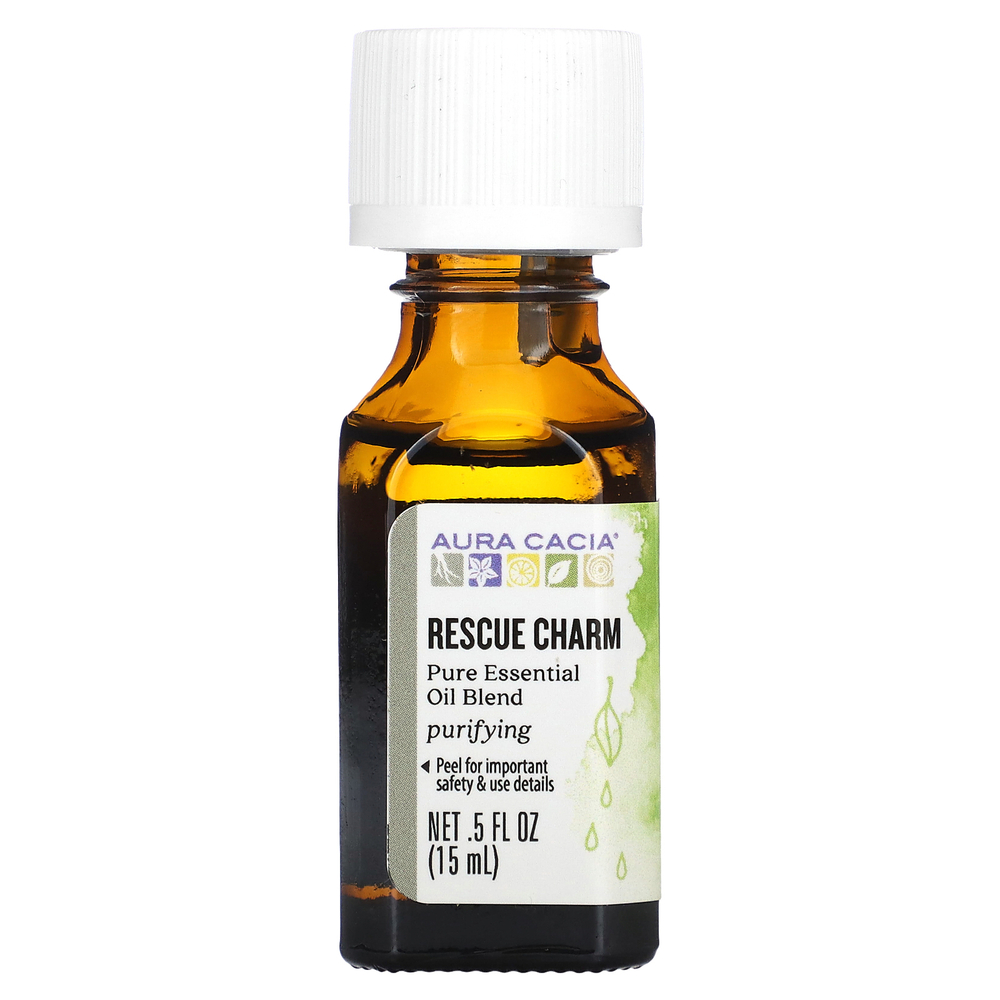 Aura Cacia, Смесь чистых эфирных масел, Rescue Charm, 15 мл (0,5 жидк. Унции)