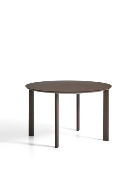 Уличный стол Erice из алюминия и закаленного стекла коричневого цвета, 120 см