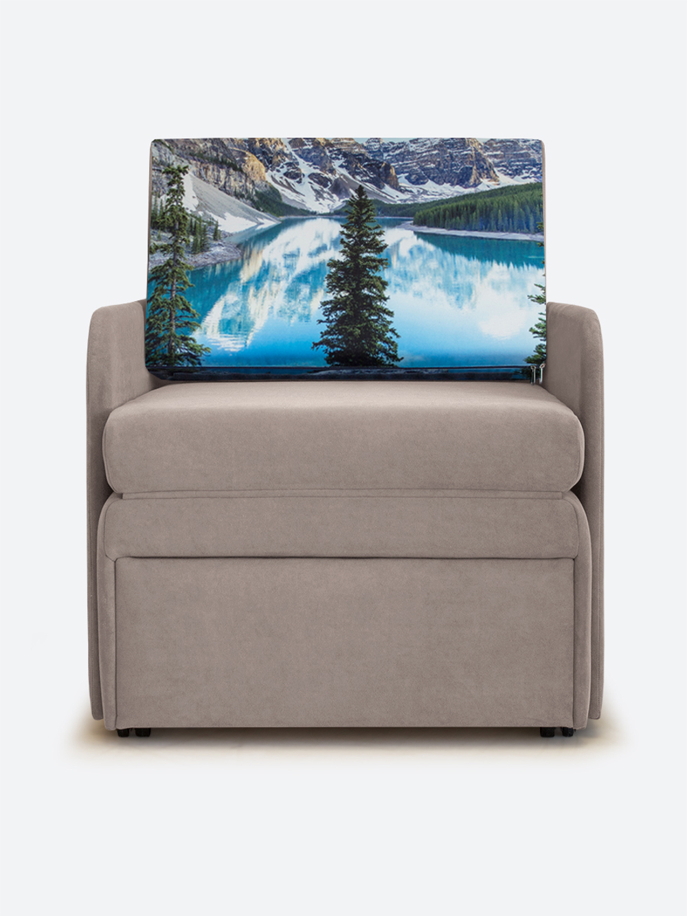 Кресло-кровать "Миник" с подлокотниками, купон Пейзаж