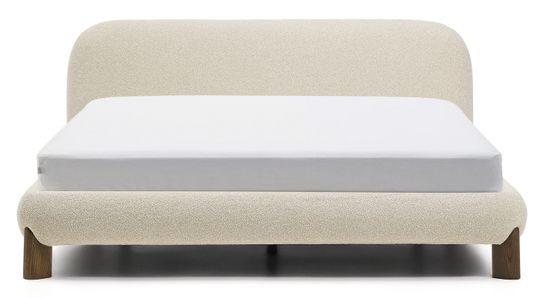 Кровать Odina La Forma из букле цвета экрю со съемным чехлом 180 x 200 см