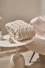 Плед вязаный BUBBLES 120x170 |  молочный