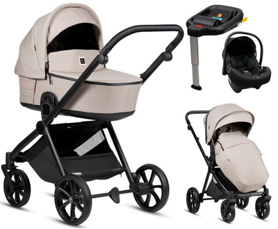 Детская коляска Tutis Mio 3 Plus Essential New 4 в 1 с автокреслом Elo Lux EduSky Black и базой 1622611 Moon Rock