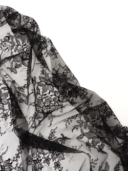 Кружевное полотно черное неэластичное 145 см