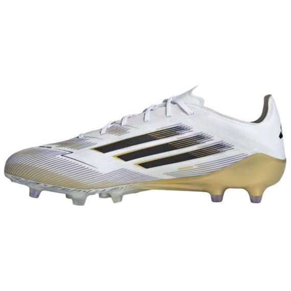 Элитные бутбольные ботинки Adidas F50 Низкие Белые, золотые кроссовки