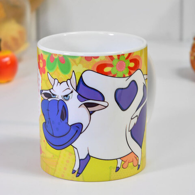 Кружка 300мл Бычок. Улыбаемся и пашем!