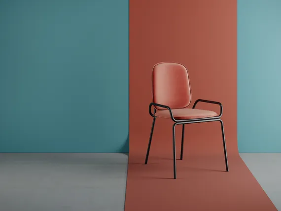 Стул Ror, Double Frame, темно-красный велюр