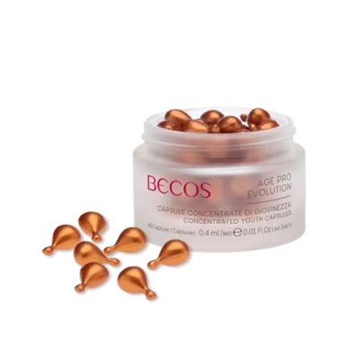 BECOS Антивозрастная сыворотка комплексного действия в капсулах-CONCENTRATED YOUTH CAPSULES,60 шт x 0,4мл