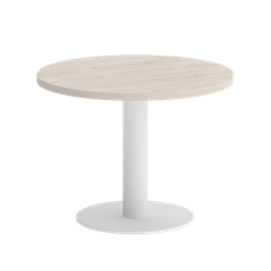 Home Office Стол журнальный круглый VR.SP-5-60.1G Денвер Светлый/Металл Белый 600*600*453