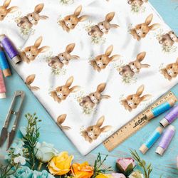 Ткань премиум бифлекс милые зайчата