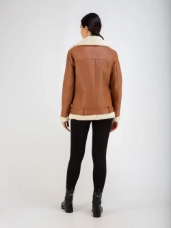 Дубленка авиатор женская натуральная удлиненная Турция