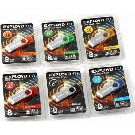 USB Флешка 8GB Exployd 530, USB 2.0, черная