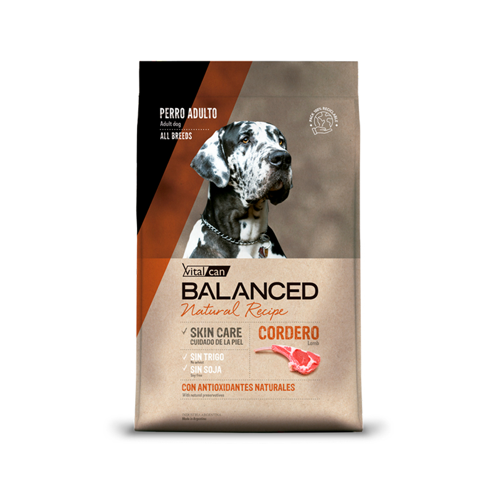 Сухой корм Vitalcan Balanced Dog Adult Natural Recipe с ягненком для собак 3кг (Виталкан)