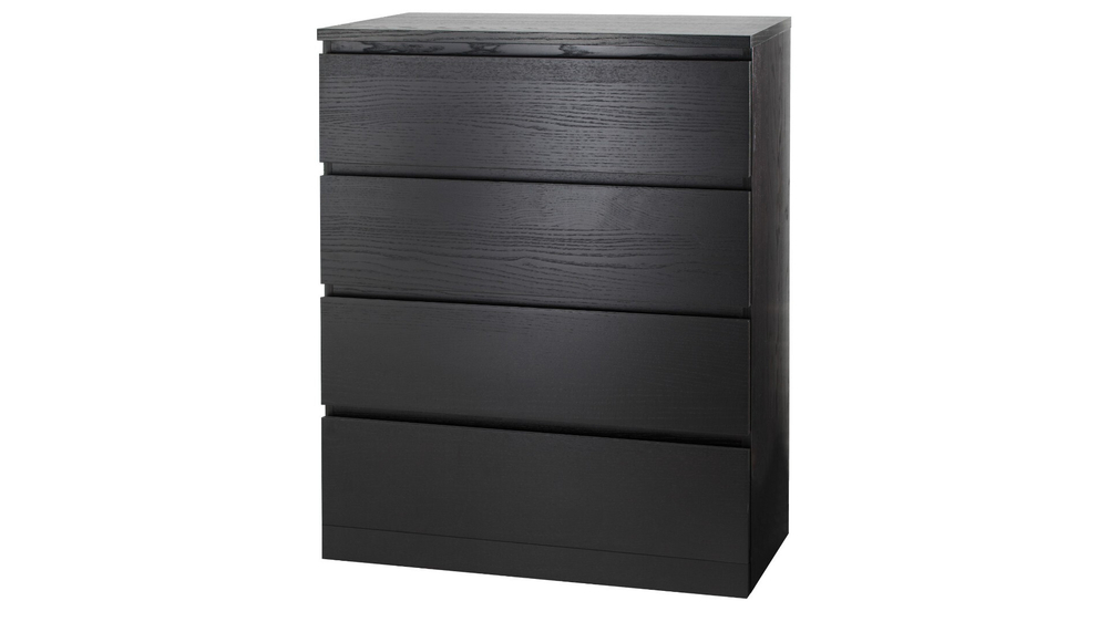 Комод MALM Черный 0190 PR (4 ящика) 80*48*102 см, Черный   Фиеста