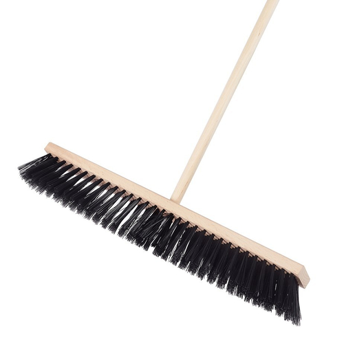Щетка тротуарная деревянная 500х65мм в сборе с черенком 1200мм, резьбовое соед., 60-2-005