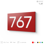 Номер на дверь 767, табличка на дверь для офиса, квартиры, кабинета, аудитории, склада, красная 120х70 мм, Айдентика Технолоджи