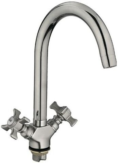 смеситель ёлочка LEDEME1/2"литой излив керамика крест с гайкой L4311A-2