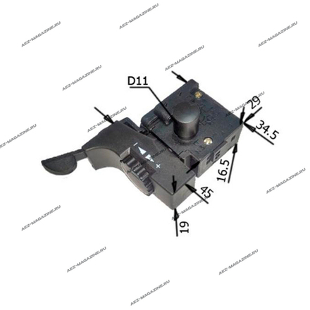 Выключатель подходит для дрели (Китай) DWT реверс загн. вверх 6А