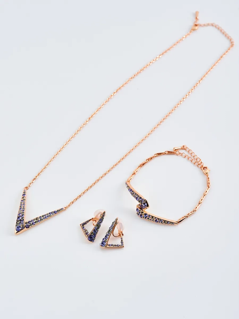 Браслет Молния с фиолетовыми кристаллами Swarovski