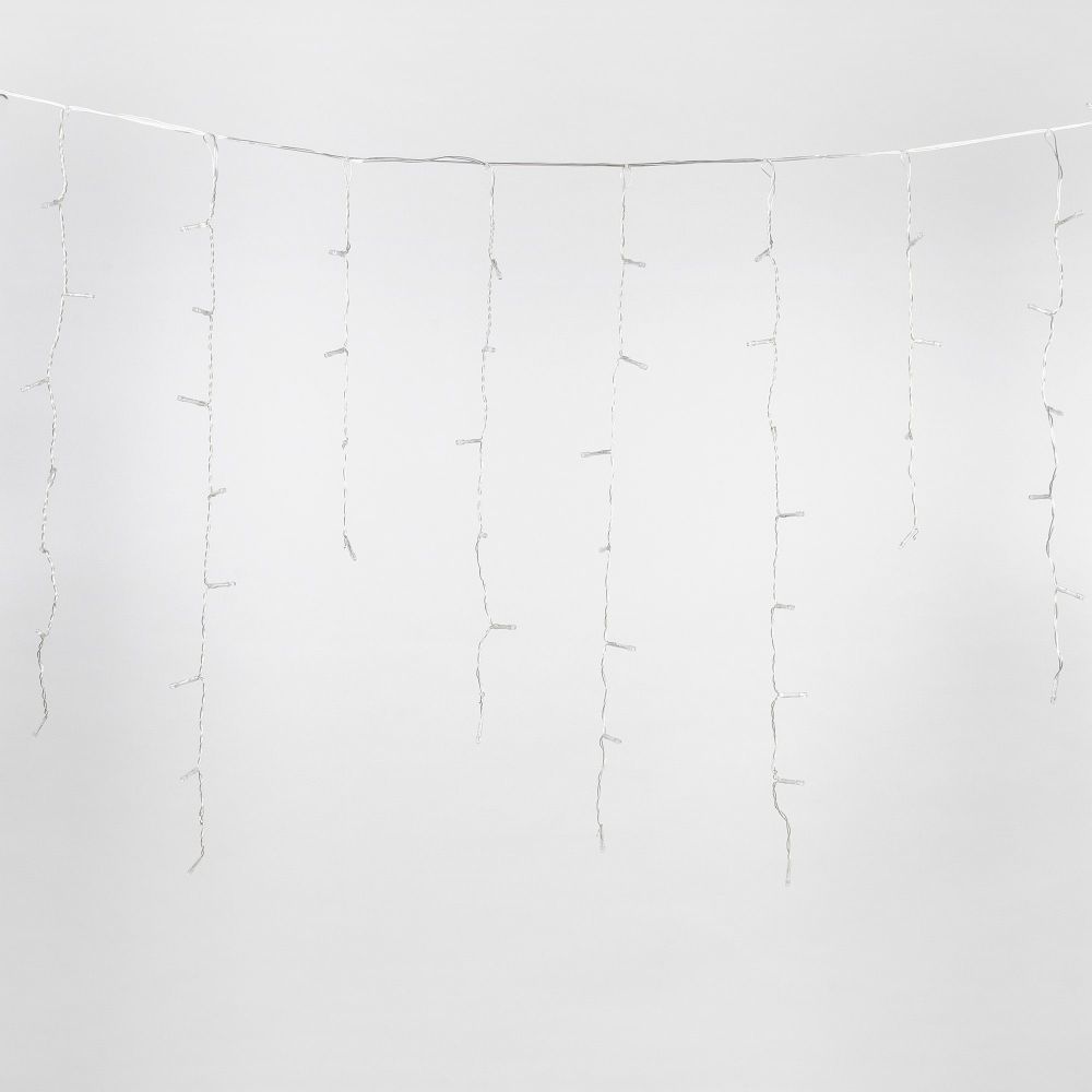 ULD-B25006-440-TTK WHITE IP44 Бахрома светодиодная с эффектом мерцания. 25м. Соединяемая. 440 светодиодов. Белый свет. Провод прозрачный. ТМ Uniel