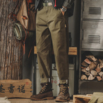 Повседневные брюки мужские Jero American Retro классические пвосенние модные брендовые суженные прямые комбинезоны мужские