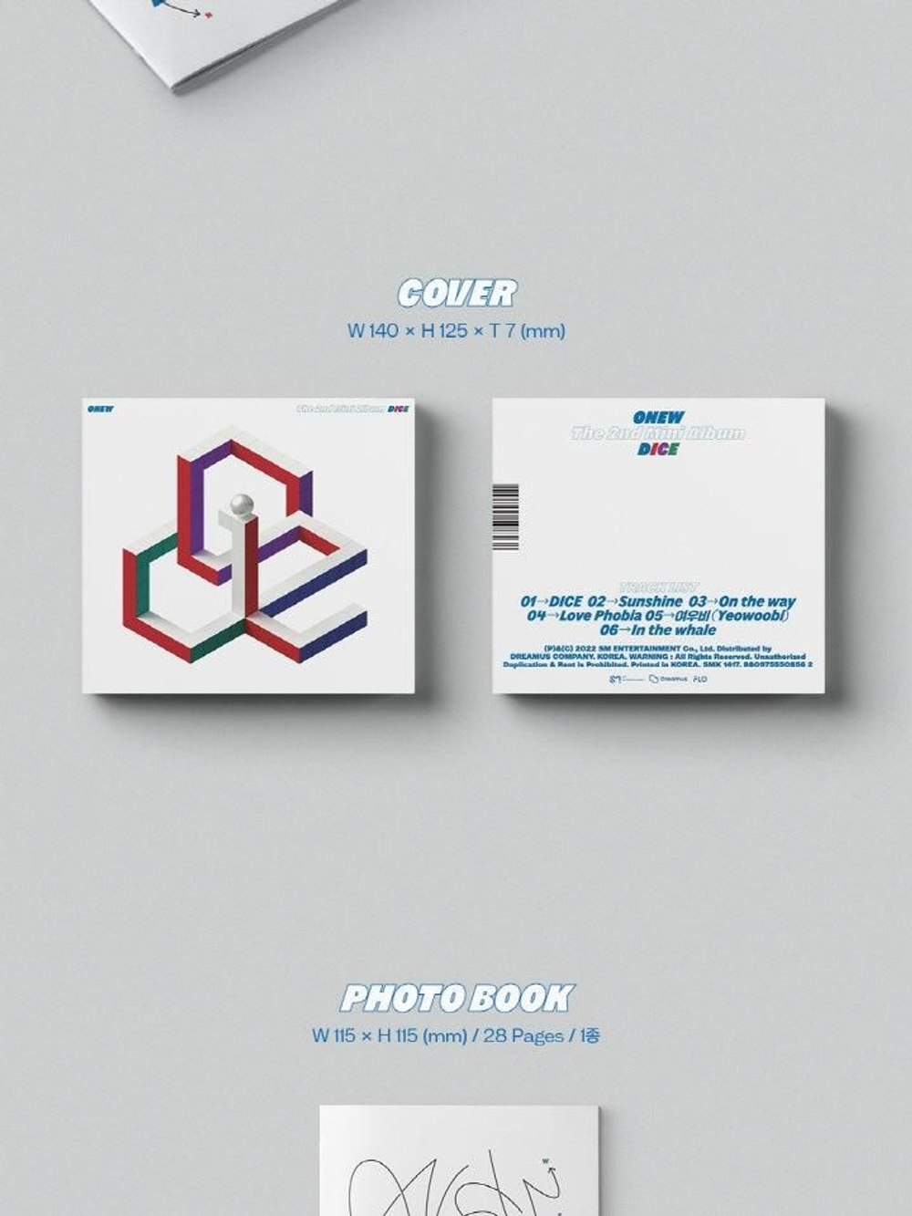 Альбом ONEW - DICE 2nd Mini Album DIGIPACK Version