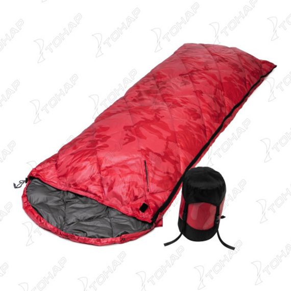 Спальный мешок пуховый PREMIER 210х72см (t-5C) красный (PR-SB-210x72-R)