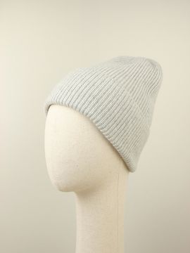 Шапка вязаная "Прогулка с корги", 100% шерсть ягнёнка, цвет серебро.