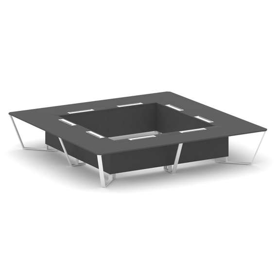 Steel Meet Стол переговорный квадратный KDK-PR.B.SP-20K2 Антрацит/Металл Белый 4000*4000*750