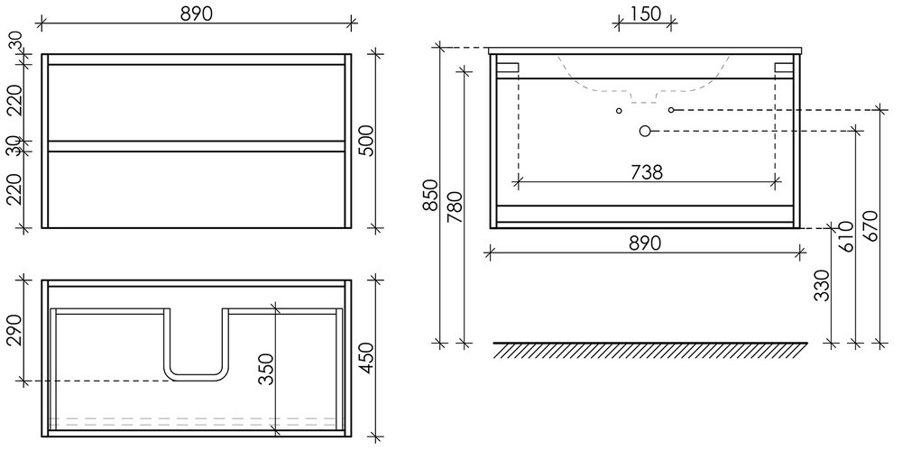 Тумба с раковиной Sancos Libra, 89 см., эмаль белый, LB90W