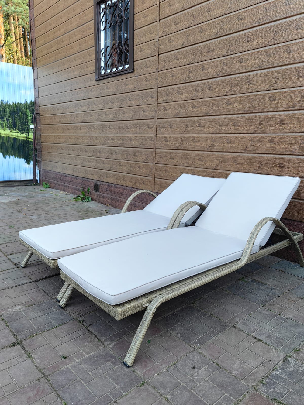 Шезлонг из искусственного ротанга Империал цвет Greige