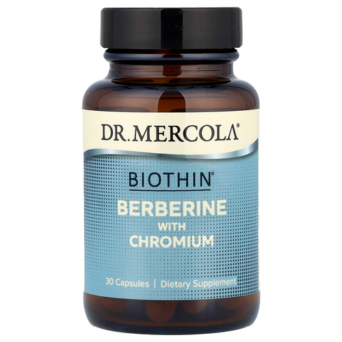 Dr. Mercola, Biothin®, берберин с хромом, 30 капсул