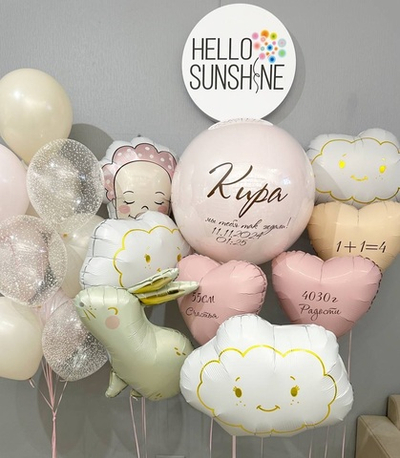 Набор шаров на выписку Нежность №82