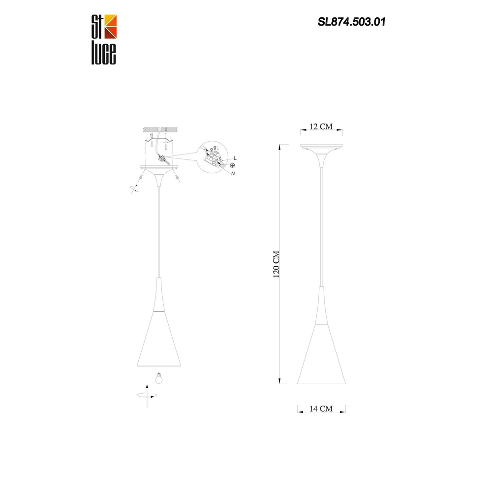 SL874.503.01 Подвес ST-Luce Белый/Белый E27 1*40W